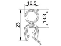 三元乙丙復合擠出密封條(鋼絲)截面圖